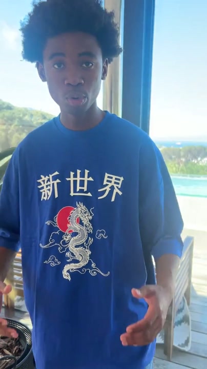 Blue Asian Print Tee