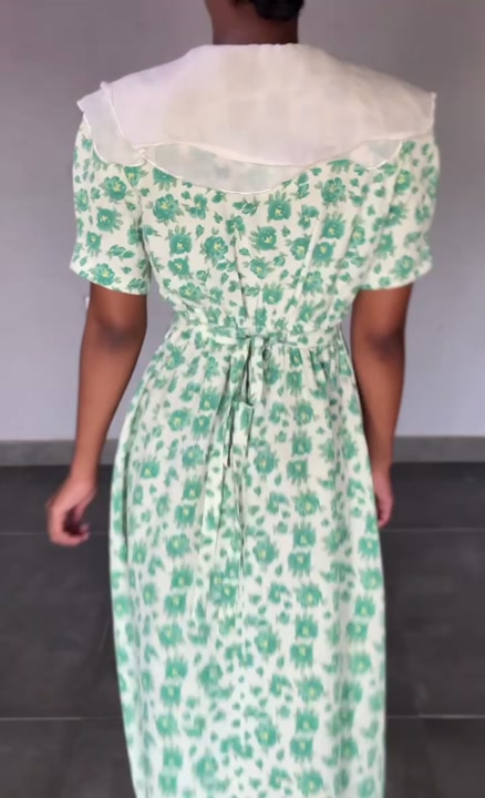 Floral lime and cream dress