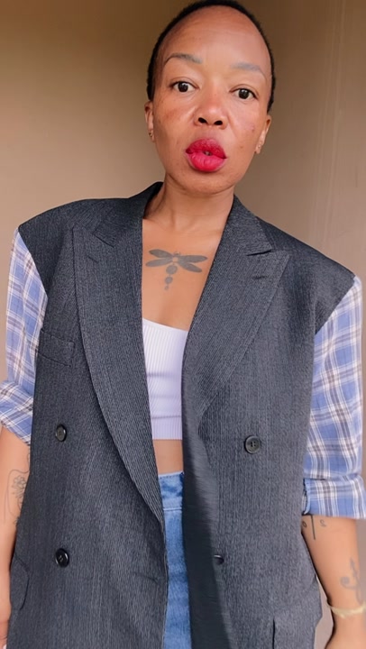 Upcycled oversize blazer