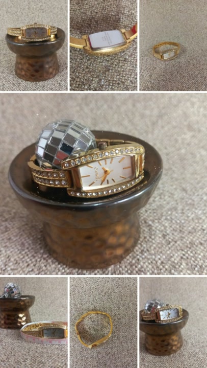 Tempo gold watch with diamonds.