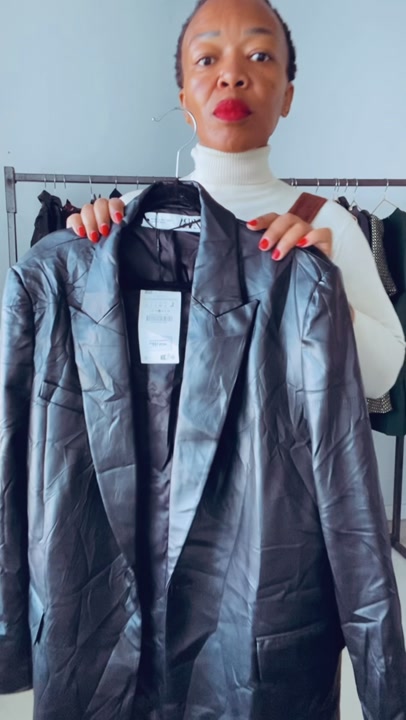 Zara Black Leather Jacket – Size XL | Brand New