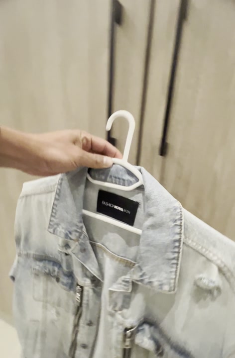 Fashion Nova Blue Denim Bomber Jacket, Size M