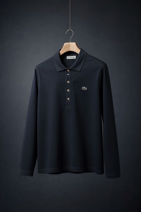 Women's Lacoste Slim Fit Long Sleeve Polo – Navy Blue