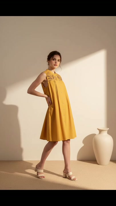 Yellow Short Dress, Size 4XL, Pre-Loved Condition