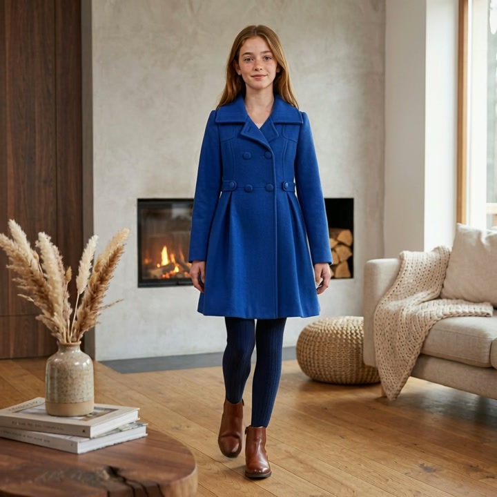 Blue FREE2BU Parka Coat, Size S, Like-New Condition