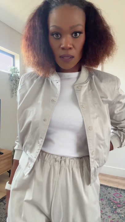 Zara Grey Matching Set, Bomber Jacket & Pants
