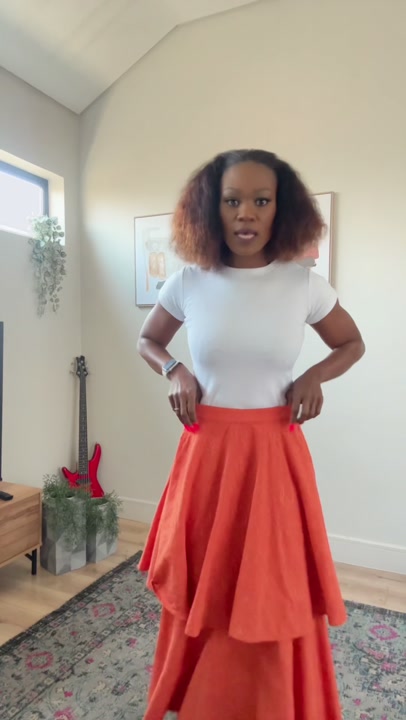 Poetry Orange Long Skirt
