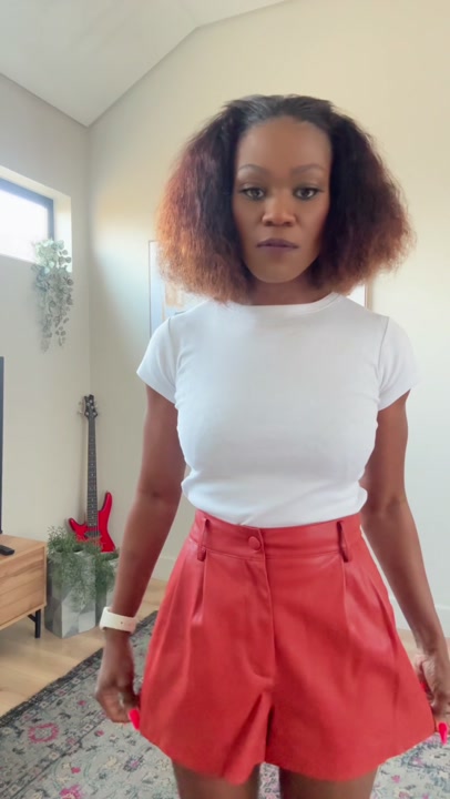 Zara Tan Faux Leather Shorts