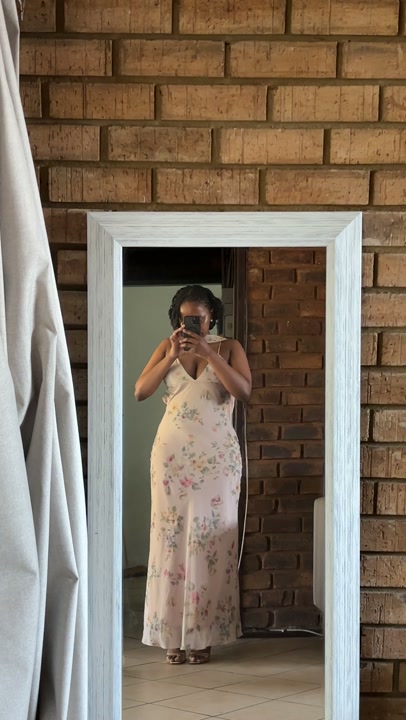 Zara Long Dress in Beige, Like-New Condition, Size S