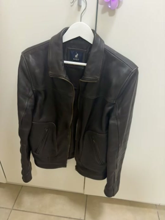 Polo Brown Leather Jacket, Like New, Size S