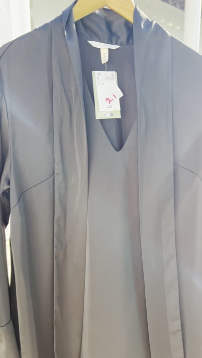 H&M Black Satin Pussy-Bow Long-Sleeve Mini Dress, Size L
