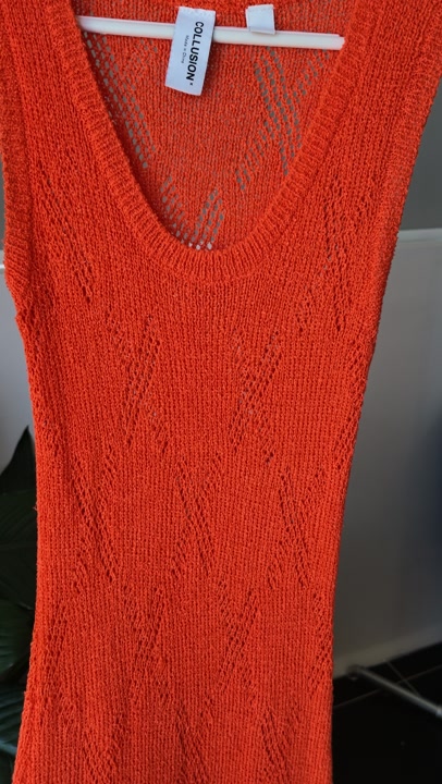 ASOS Long Knit Dress in Orange, Size XS, Brand New with Tags