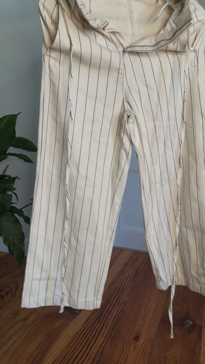 Stradivarius Pinstripe Wide-Leg Denim Trouser
