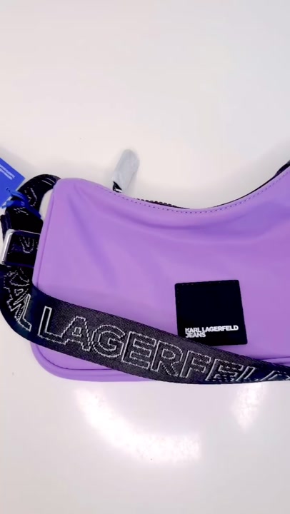 KARL LAGERFELD JEANS LAVENDAR NYLON SHOULDER BAG