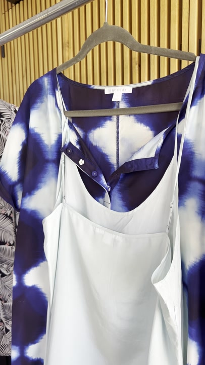 Trenery Blue Midi Dress with Detachable Baby-Blue Lining