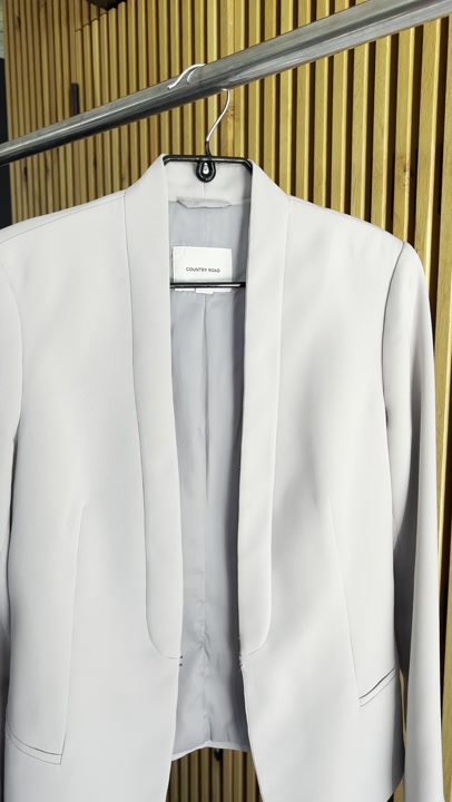 Country Road Grey Collarless Blazer Size 12, Pre-Loved