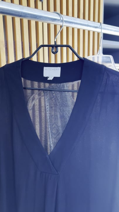 Witchery Black V-Neck Blouse, Size 10, Pre-Loved