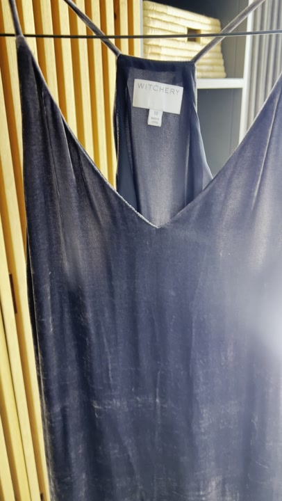 Witchery Grey Velour Midi Dress, Size 10, Like New