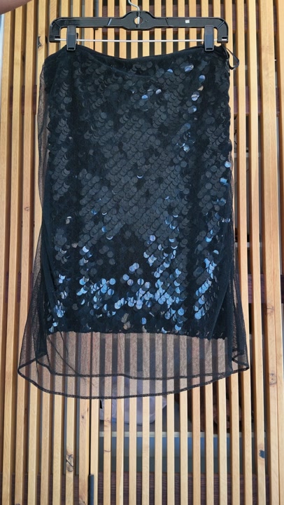 Witchery Black Sequin Mini Skirt, Like New, Size M