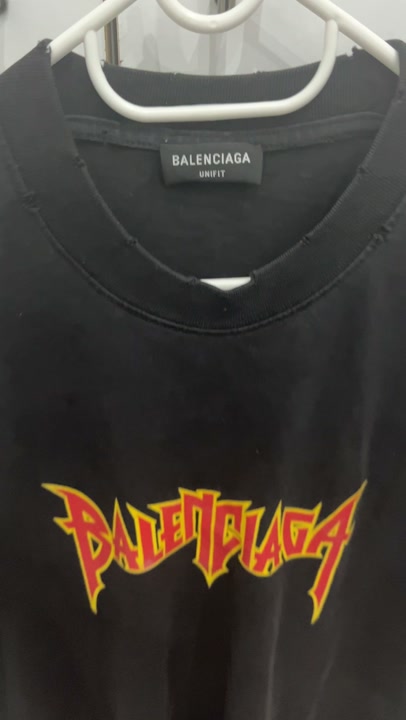 Balenciaga Men's Black T-Shirt, Like-New Condition, Size S