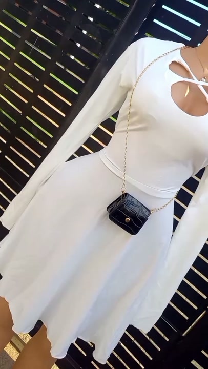 White puffy hand dress