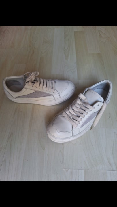 Rick Owens Leather & Suede Low-Top Sneakers – EU 40