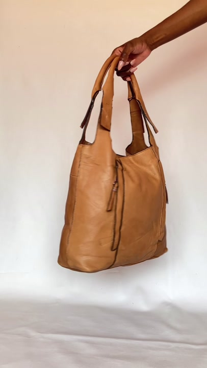 Witchery tan leather slouch hobo shoulder bag