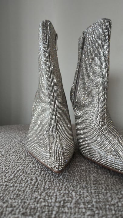 Steve Madden Silver Rhinestone Boots