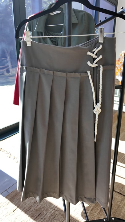 Grey MITR Rope-Detail Skirt